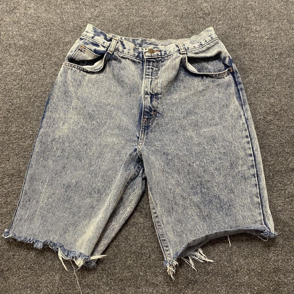 VTG 90s No Excuses Acid Wash High Waist Bermuda Cut Off Jean Shorts Womens Sz 14